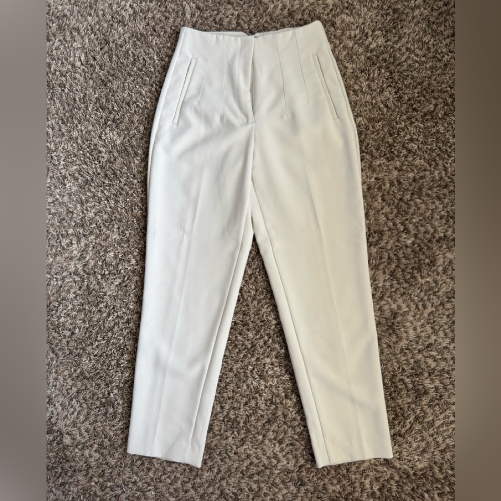 Zara Cream High-Waisted Pants
